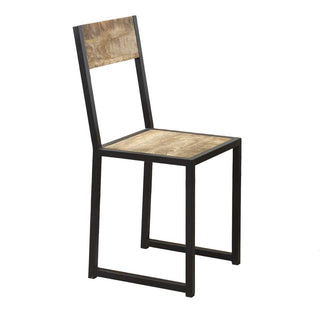 Industrial Metal & Wood Dining Chairs (Set of 2)