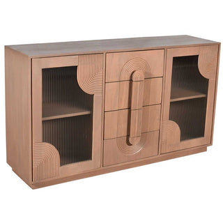 Mango Wood Sideboard, Warm Taupe Finish