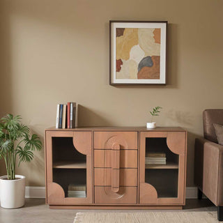 Mango Wood Sideboard, Warm Taupe Finish