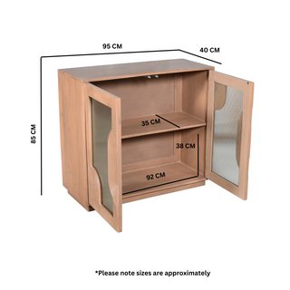 Mango 2 Door Wood Sideboard, Warm Taupe Finish