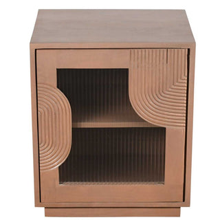 Solid Wood Bedside Table, Taupe Finish