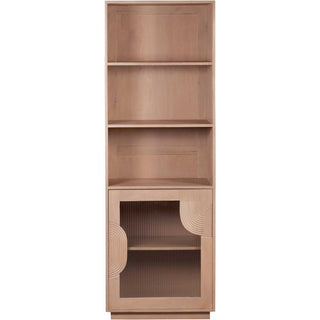 Solid Mango Wood Bookcase, Taupe Finish