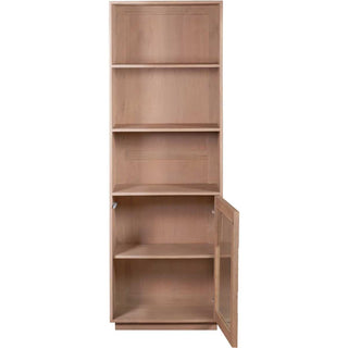 Solid Mango Wood Bookcase, Taupe Finish