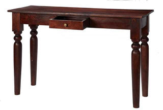 Solid Mango Wood Console Table - Mahogany Finish