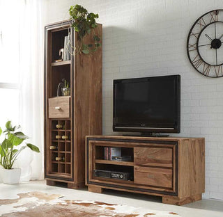 Wine Rack & Bookcase - Solid Sheesham Wood