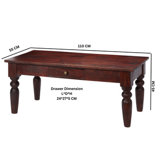 Dark Mango Coffee Table, Mahogany Finish