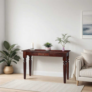 Solid Mango Wood Console Table - Mahogany Finish