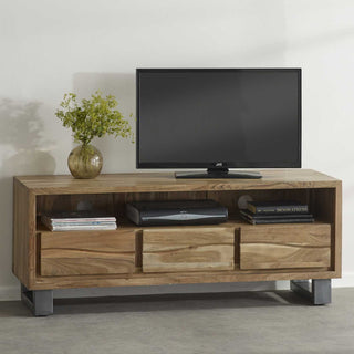 Live Edge Solid Acacia Wood TV Stand
