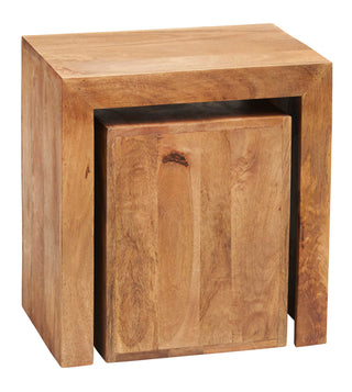 Light Mango Cubed Nest of 2 Tables