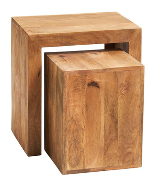 Light Mango Cubed Nest of 2 Tables