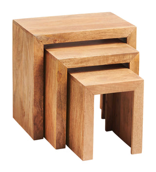 Solid Mango Wood Nest of 3 Tables