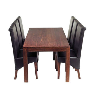 Mango Wood Dining Table, Walnut Finish
