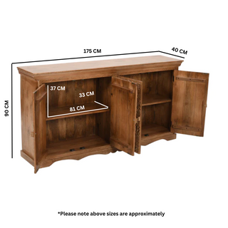 Whitewash Mango Wood Large Sideboard