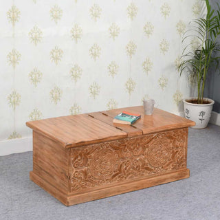 Artwork Mango Wood Coffee Table with Storage