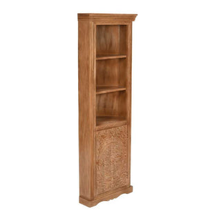 Whitewash Mango Wood Bookcase with Cupboard