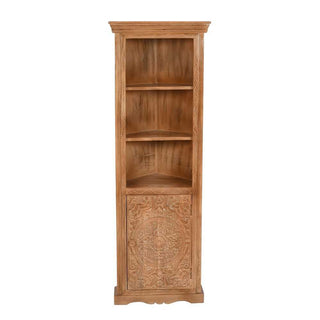 Whitewash Mango Wood Bookcase with Cupboard