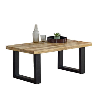 Solid Wood & Metal Coffee Table