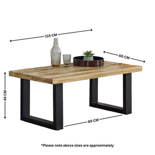 Solid Wood & Metal Coffee Table