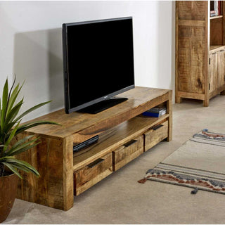 Solid Wood Large Tv With 3 Drawers
