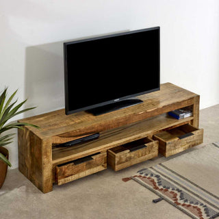 Solid Wood Large Tv With 3 Drawers
