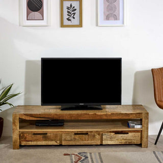 Solid Wood Large Tv With 3 Drawers