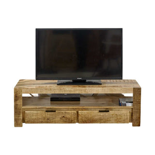 Solid Wood Tv Stand With 2 Drawers