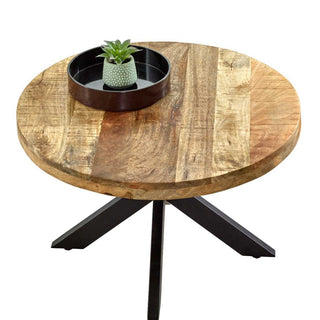 Solid Wood Coffee Table with Metal Spider Legs