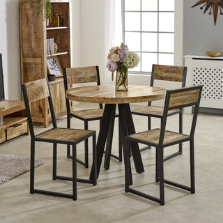 4-seater Mango Wood Round Dining Table