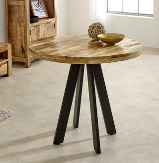 4-seater Mango Wood Round Dining Table