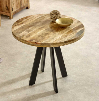 4-seater Mango Wood Round Dining Table