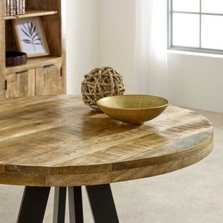 4-seater Mango Wood Round Dining Table