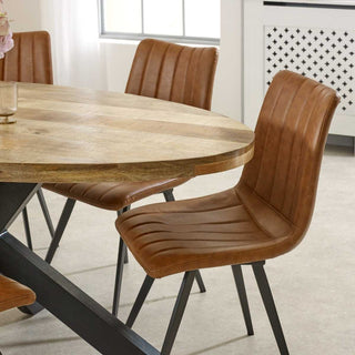 Solid Wood & Metal Dining Table 6-8 Seater