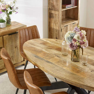 Solid Wood & Metal Dining Table 6-8 Seater