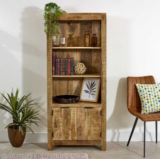 Solid Wood Bookcase With Doors