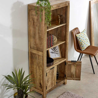 Solid Wood Bookcase With Doors