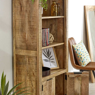 Solid Wood Bookcase With Doors