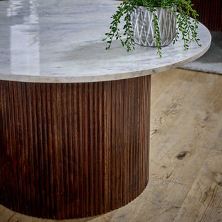 Opal Mango Wood Coffee Table with Marble Top