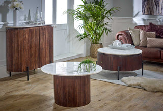 Opal Mango Wood Coffee Table with Marble Top