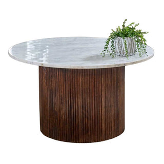 Opal Mango Wood Coffee Table with Marble Top