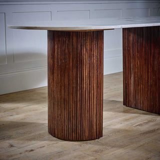 Mango Wood Dining Table with Marble Top
