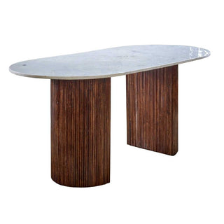 Mango Wood Dining Table with Marble Top