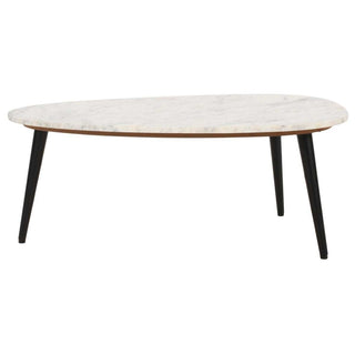 Opal Coffee Table With Real Marble Top & Metal Legs