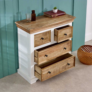 Reclaimed Wood Two Tone Chest of Drawers