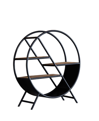 Industrial Round Open Bookcase