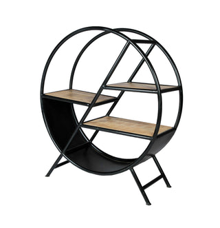Industrial Round Open Bookcase
