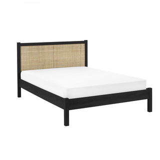 Padstow Rattan Bed in Black