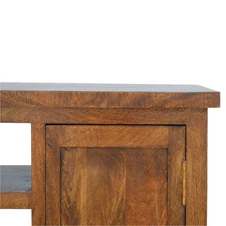 Nordic TV Cabinet - Solid Mango Wood in Chestnut Finish