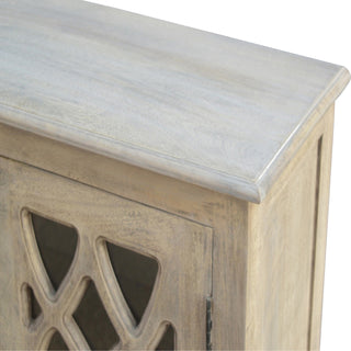 Glazed Doors Sideboard, Stone Finish