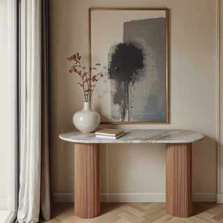 Ashford Console Table, Mango Wood & Natural Marble