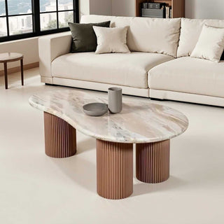 Ashford Coffee Table, Natural Marble & Mango Wood